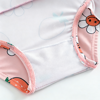 Children's Buoyancy Pink Peach Onesie Swimsuit