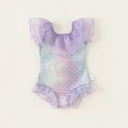 Girls' Mermaid Dopamine Onesie Swimsuit