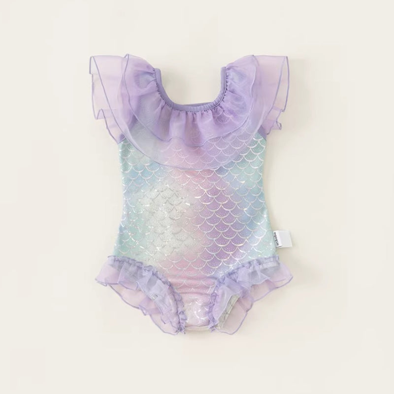 Girls' Mermaid Dopamine Onesie Swimsuit