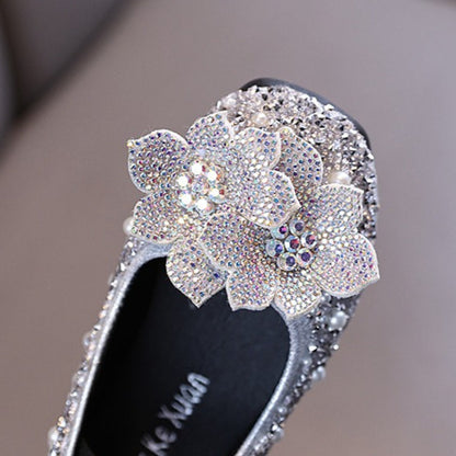 New Baby Princess Rhinestone Leather Shoes