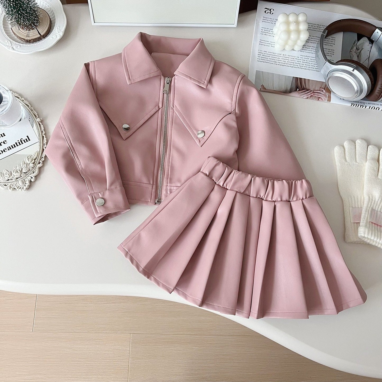 Girls Autumn Daily Outfit Girls Fall School Outfit Two-piece Suit