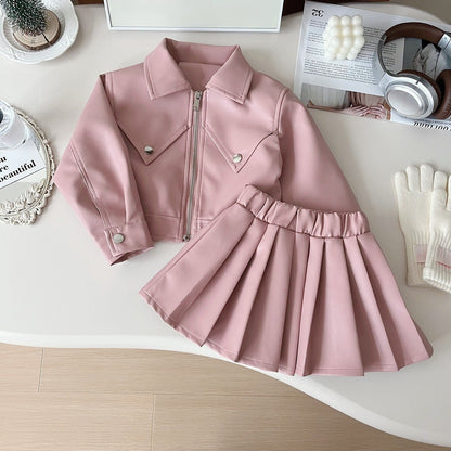 Girls Autumn Daily Outfit Girls Fall School Outfit Two-piece Suit