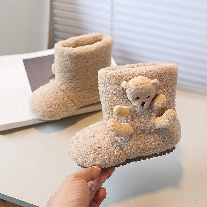 Girls' Winter Cartoon Lamb Wool Snow Boots