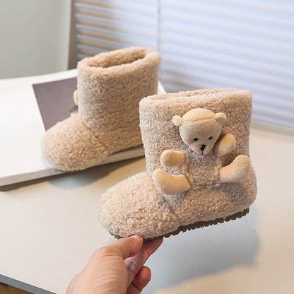 Girls' Winter Cartoon Lamb Wool Snow Boots