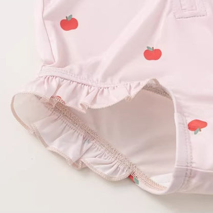 Girls' New Summer Printed Onesie Swimsuit