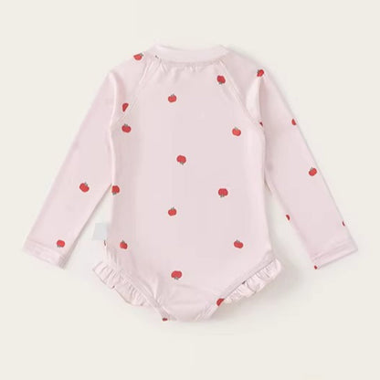 Girls' New Summer Printed Onesie Swimsuit