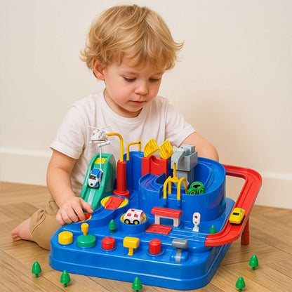 Interactive Toy Car Track – Battery-Free Adventure Race Set with 4 Cars, Ages 3+