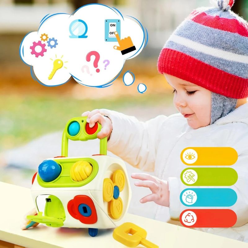 Baby Activity Cube – 9-in-1 Montessori Busy Cube for Babies & Toddlers 12 Months+