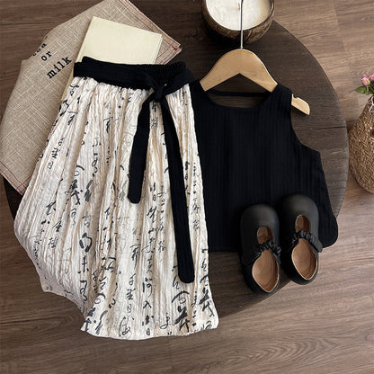 Girls Back to School Outfit Girls Elegant Outfit Two-Piece Set