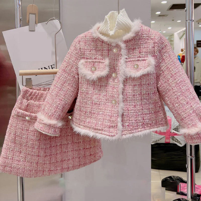 Girls Cute Birthday Outfit Girls Elegant Comfortable Outfit Two-piece Set
