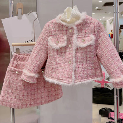 Girls Cute Birthday Outfit Girls Elegant Comfortable Outfit Two-piece Set