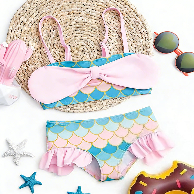 Girls Cute Mermaid Two-Piece Swimsuit