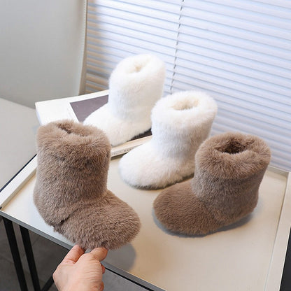 Girls' Winter Lamb Wool Warm Snow Boots