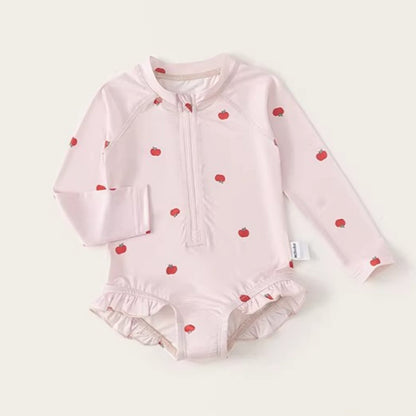 Girls' New Summer Printed Onesie Swimsuit