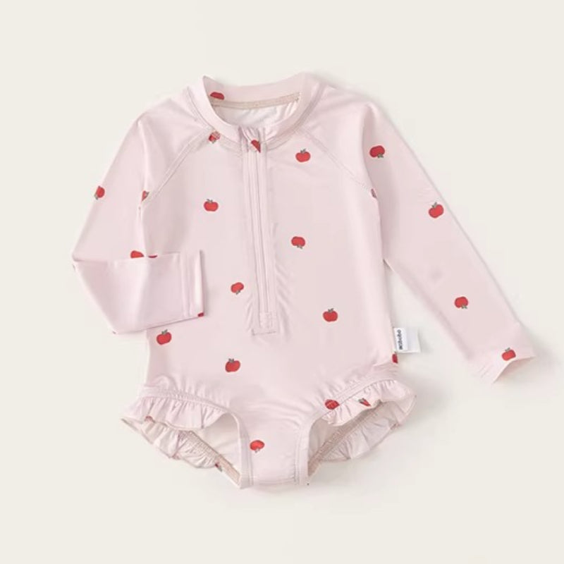 Girls' New Summer Printed Onesie Swimsuit