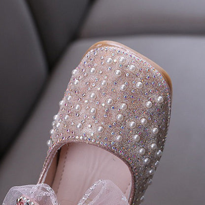 Cute Baby Girls Princess Rhinestone Leather Shoes