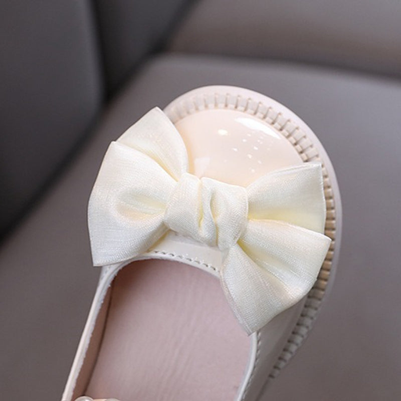 Girls New Cute Pearl Princess Leather Shoes