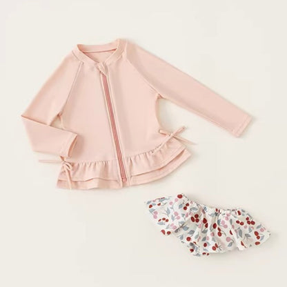 New Summer Girls' Swimsuit and Swim Trunks Two-piece Set
