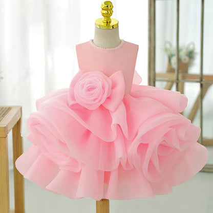 Baby Girl Princess Dress Puffy Girl Baptism Dresses Christening Dress