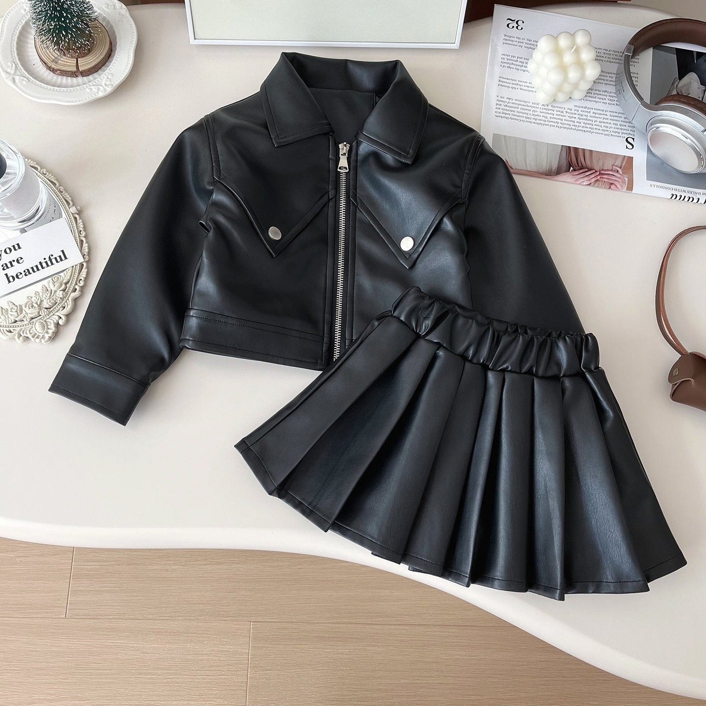 Girls Autumn Daily Outfit Girls Fall School Outfit Two-piece Suit
