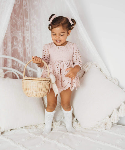Dusty Rose Pink Ivy Baby Girl Two Piece Set