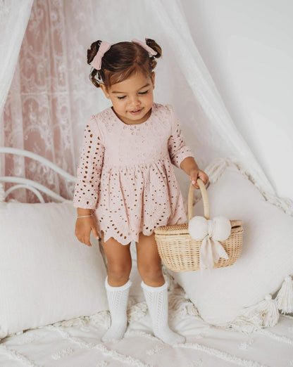 Dusty Rose Pink Ivy Baby Girl Two Piece Set