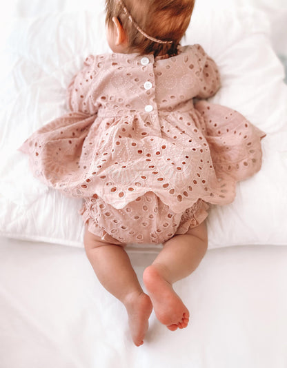 Dusty Rose Pink Ivy Baby Girl Two Piece Set