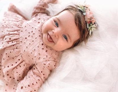 Dusty Rose Pink Ivy Baby Girl Two Piece Set