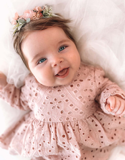 Dusty Rose Pink Ivy Baby Girl Two Piece Set