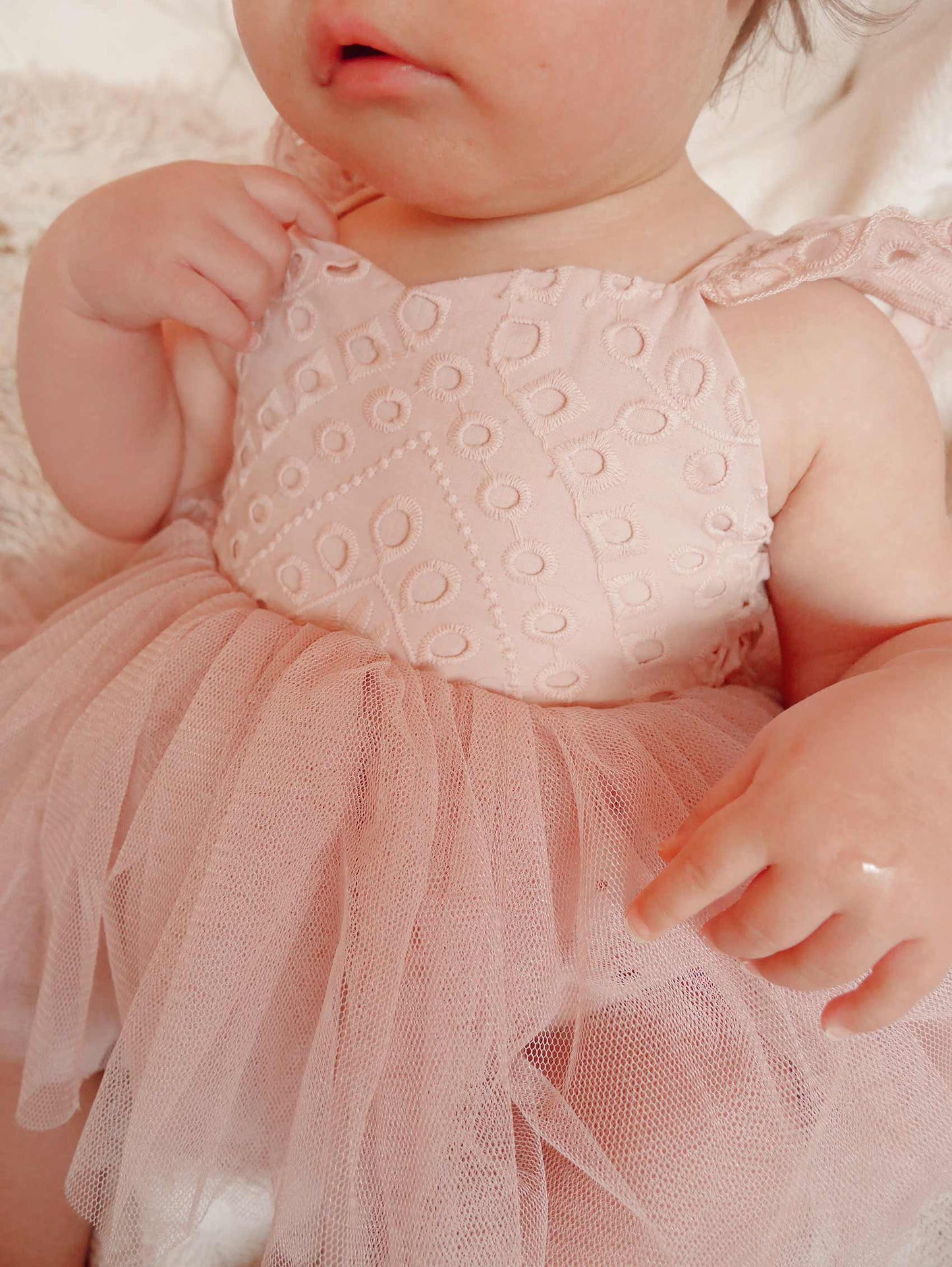 Trixie Belle Dusty Rose Pink Tutu Baby Girl Tulle Party Romper