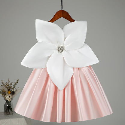 Baby Girl and Toddler Flower Bow Pageant Girl Dress  Birthday Party Princess Dress