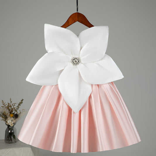 Baby Girl and Toddler Flower Bow Pageant Girl Dress  Birthday Party Princess Dress