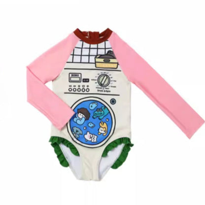 New Summer Girls' Cartoon Onesie Swimsuit