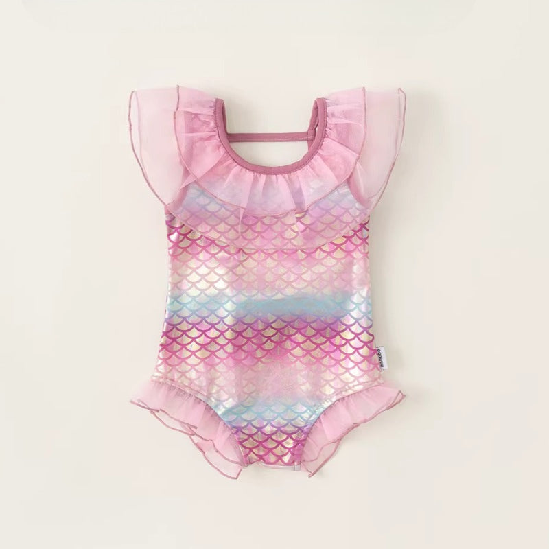 Girls' Mermaid Dopamine Onesie Swimsuit