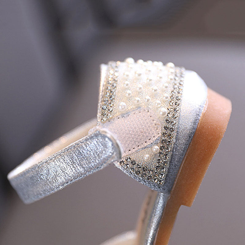 Girl Dress Shoes Summer Bead Bow Princess Sandals