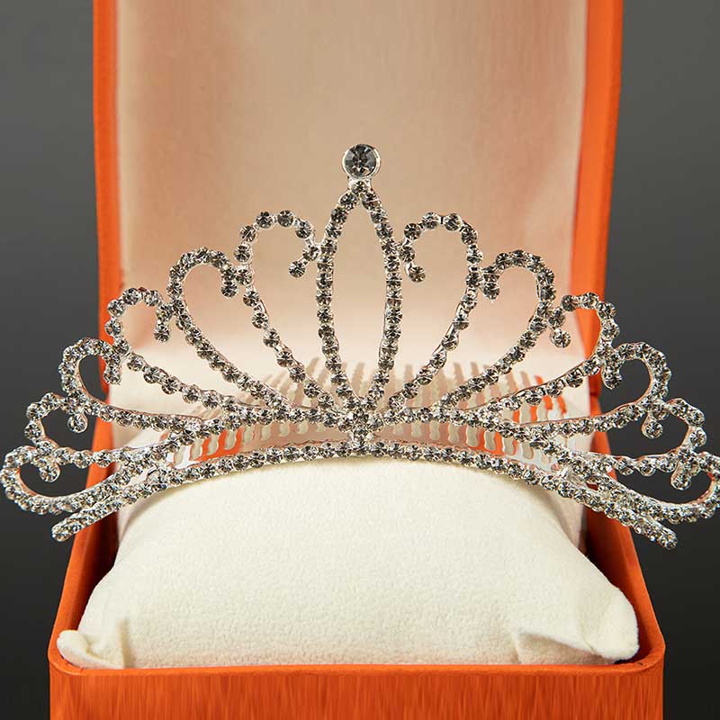 Baby Girl Birthday Wedding Pageant Crown Rhinestones Princess Hairpin