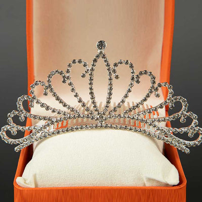 Baby Girl Birthday Wedding Pageant Crown Rhinestones Princess Hairpin
