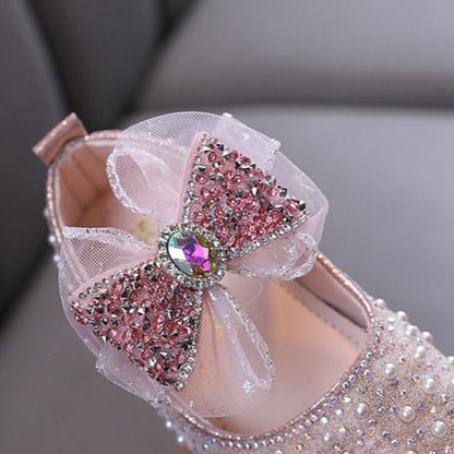 Cute Baby Girls Princess Rhinestone Leather Shoes