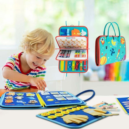 SensoBook™ Montessori Sensory Activity Board – 8-Page Quiet Book for Ages 0-4