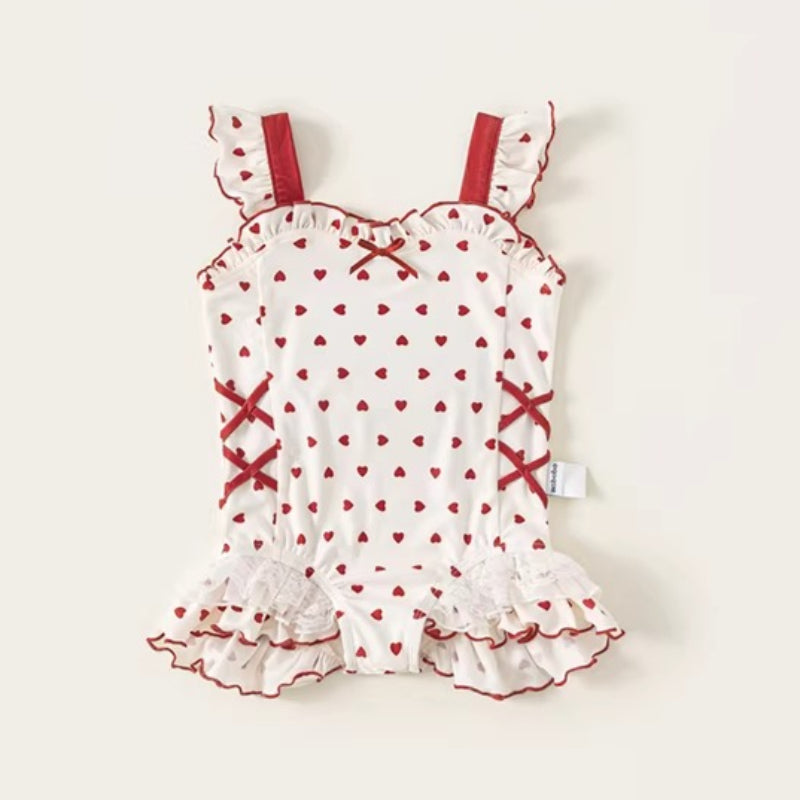 Girls Cute Summer Halter Onesie Swimsuit