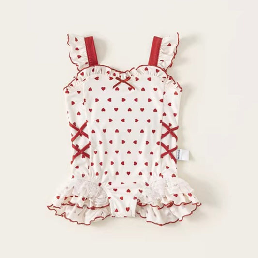 Girls Cute Summer Halter Onesie Swimsuit