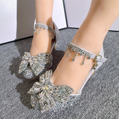 Girls Summer Rhinestone Bow Princess Shoes Flower Girl Shoes