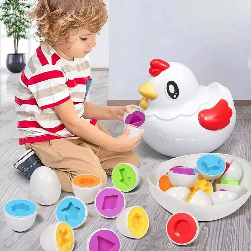 FunnyEggs™ Educational Egg Toy – Shape & Colour Matching Set for Ages 1-6