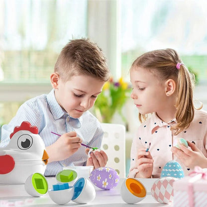 FunnyEggs™ Educational Egg Toy – Shape & Colour Matching Set for Ages 1-6