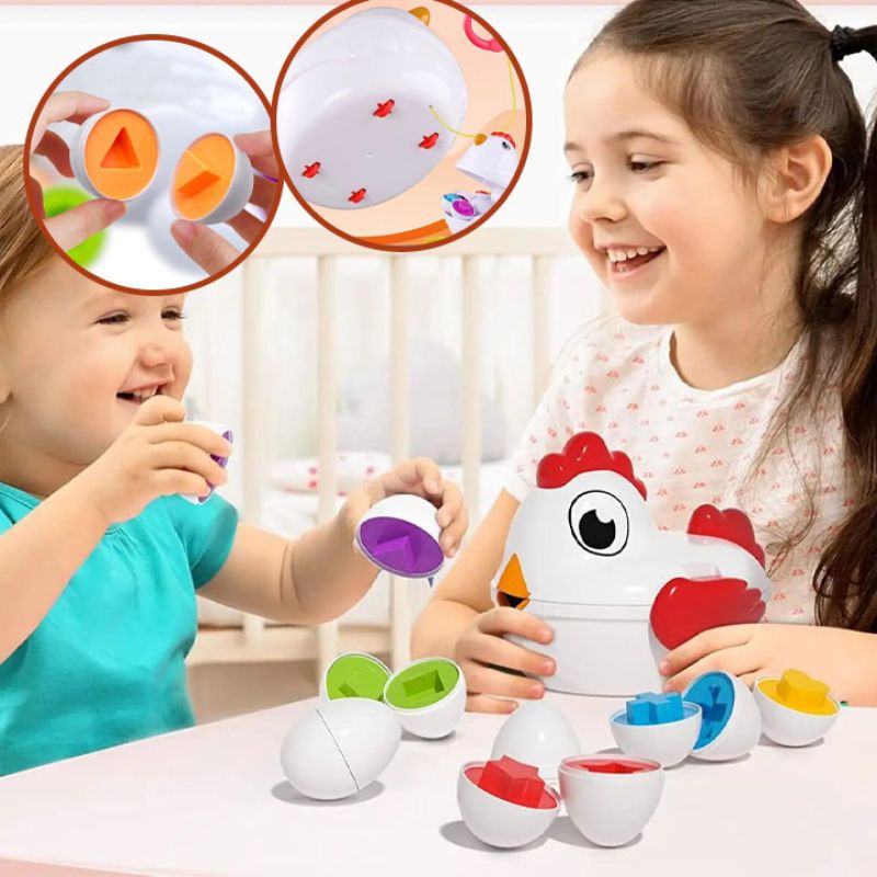 FunnyEggs™ Educational Egg Toy – Shape & Colour Matching Set for Ages 1-6