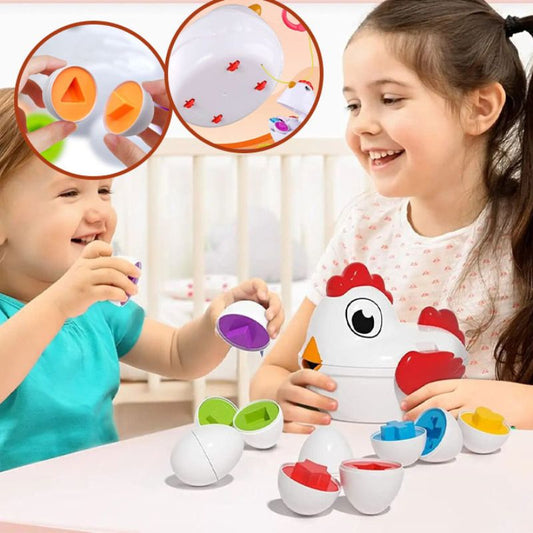 FunnyEggs™ Educational Egg Toy – Shape & Colour Matching Set for Ages 1-6