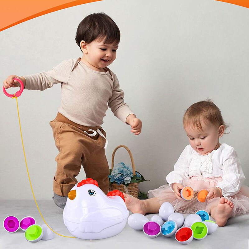 FunnyEggs™ Educational Egg Toy – Shape & Colour Matching Set for Ages 1-6