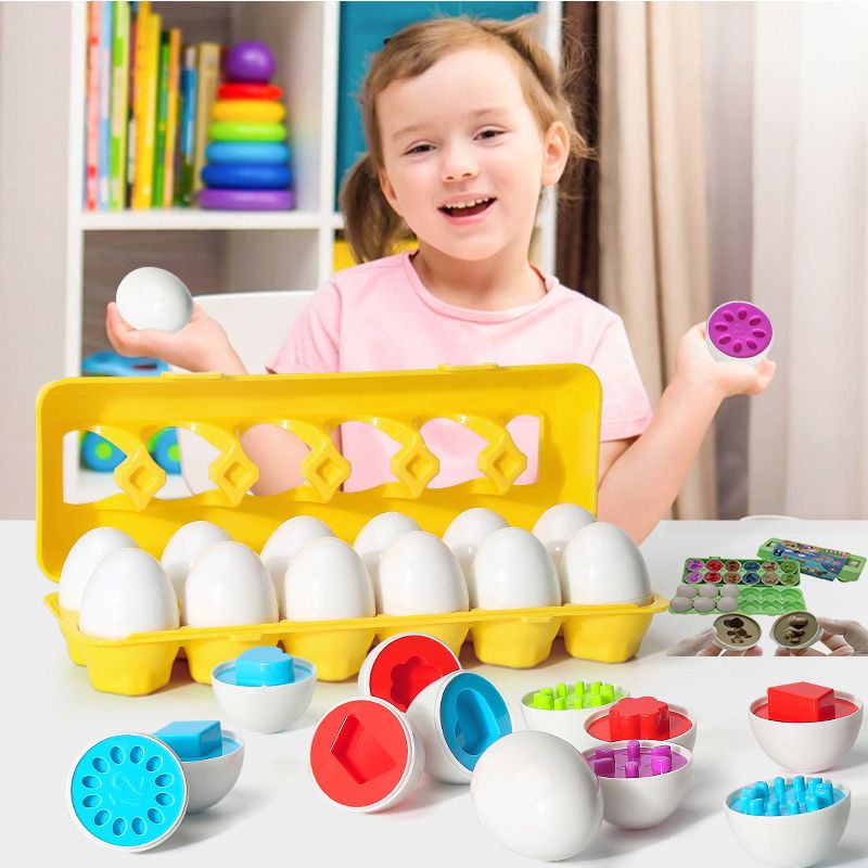 FunnyEggs™ Educational Egg Toy – Shape & Colour Matching Set for Ages 1-6