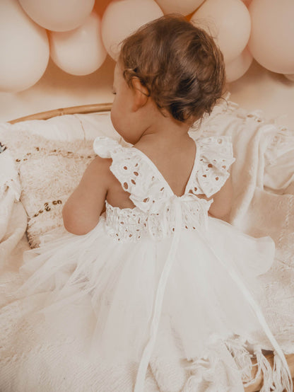 Trixie Belle White Tutu Baby Girl Tulle Party Romper