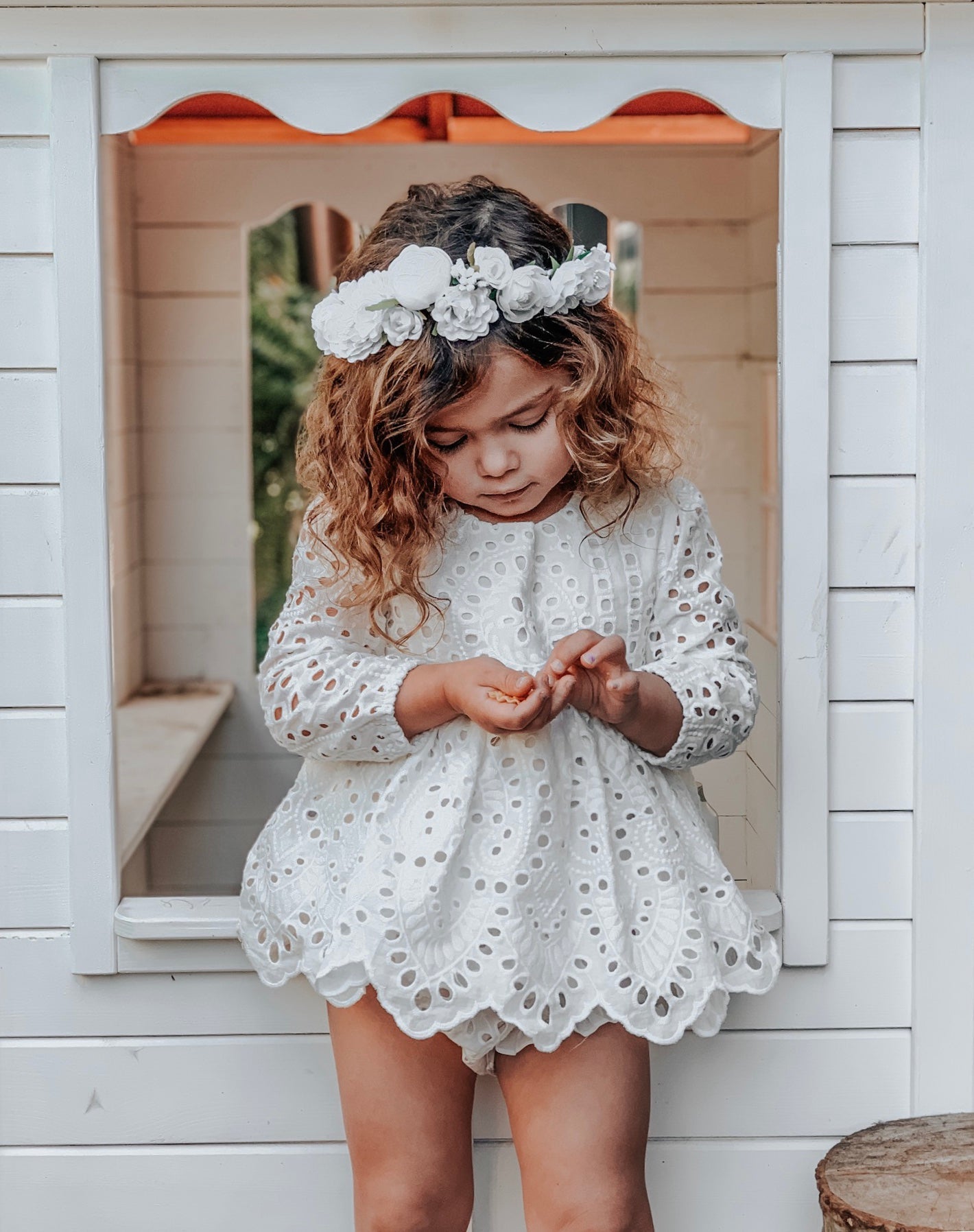 White Ivy Baby Girl Two Piece Set